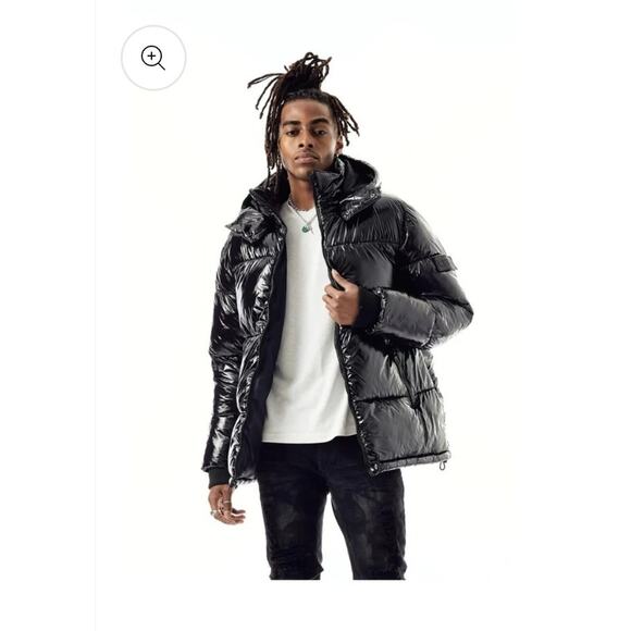 Rebel Minds Puffer Coat BlackW/ Removable Hood Sz. Large - Picture 1 of 9